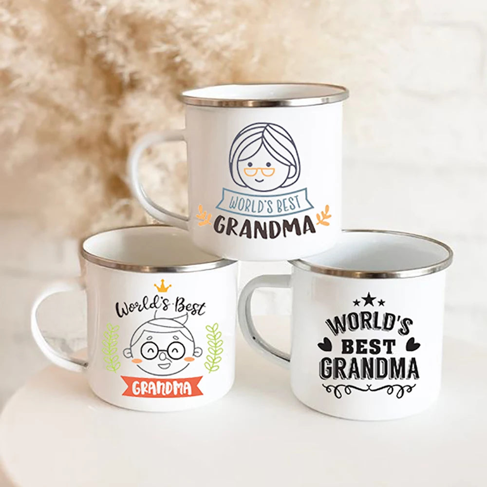 Regalo para la Mejor Abuela del Mundo - Taza de Peltre Blanca 8cm