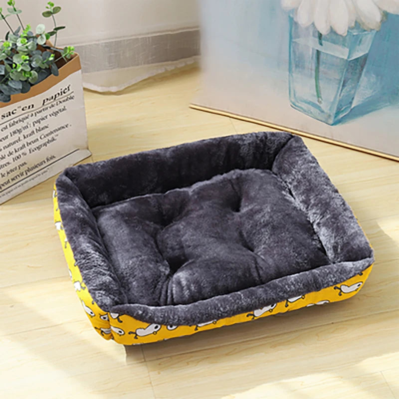 Cama Rectangular Acolchada para Perros y Gatos – Cama Suave para Mascotas