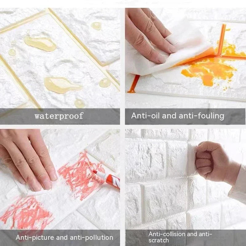 Papel Tapiz Adhesivo 3D Tipo Ladrillo