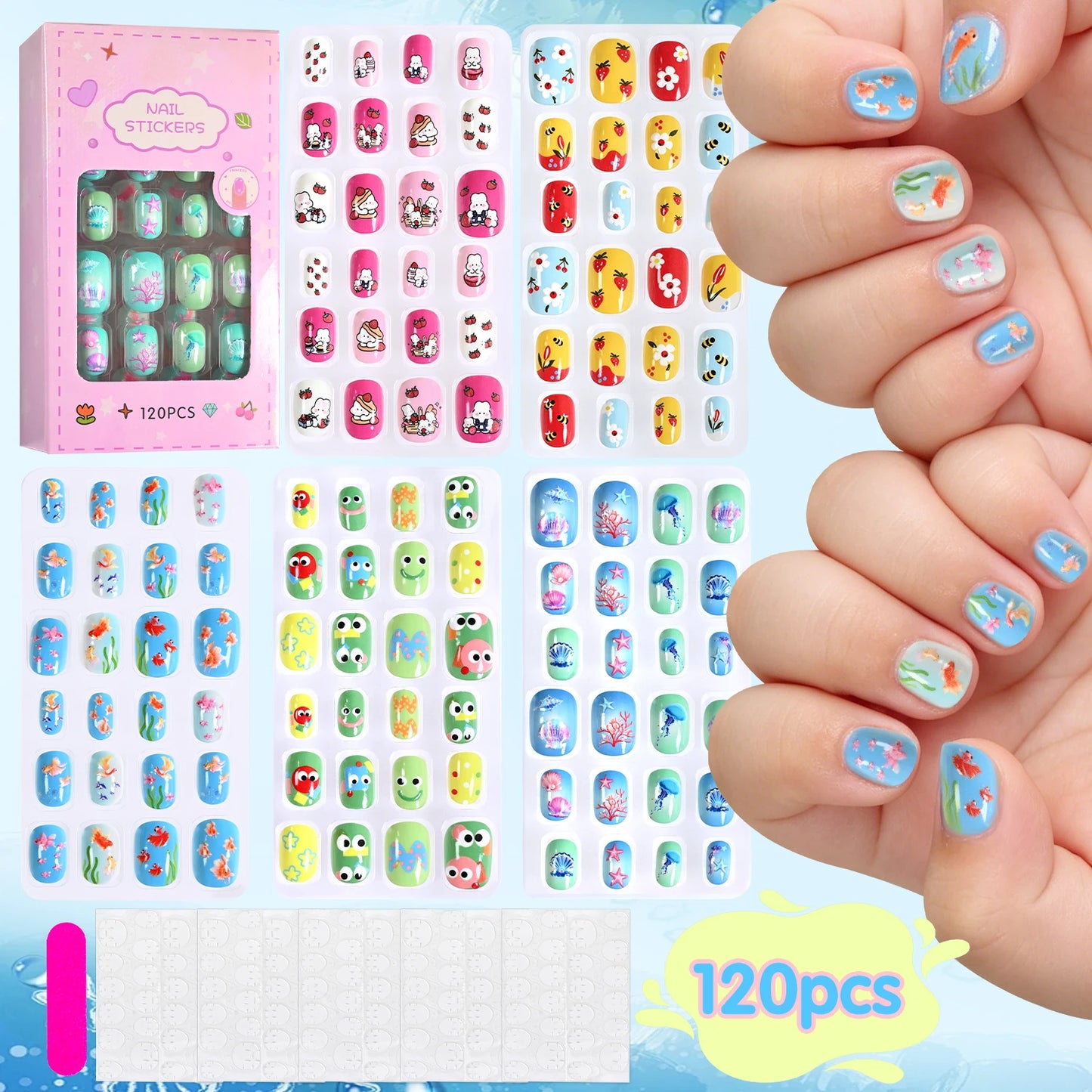 Set de Uñas Postizas Kawaii para Niñas