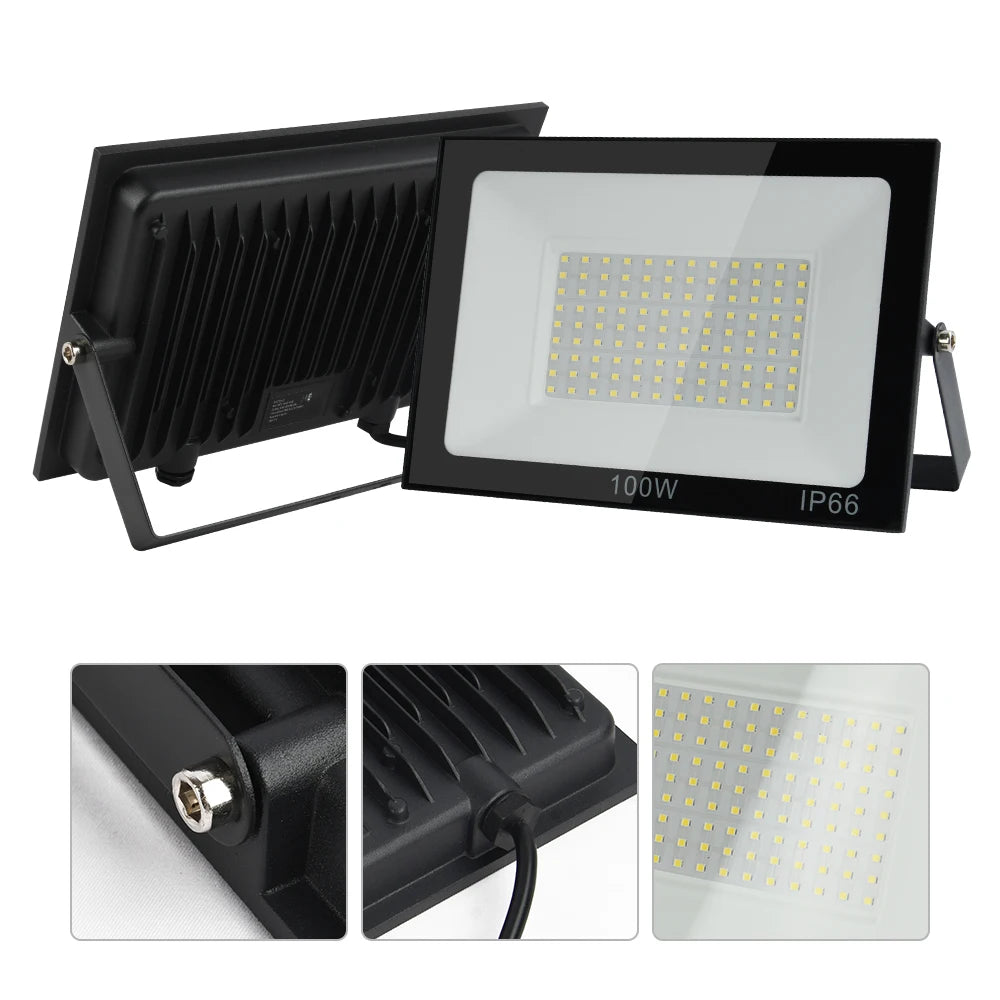 Reflector LED Exterior Impermeable IP66 – Luz LED de Alta Potencia para Jardín y Seguridad