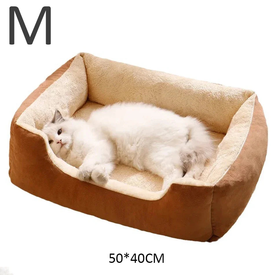 Cama Suave para Perros y Gatos con Bordes Elevados – Cama Acolchada para Mascotas