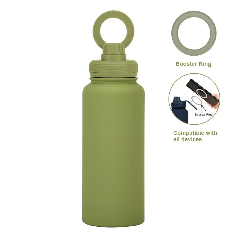 Botella Térmica con Soporte Magnético para Celular (1000 ml)