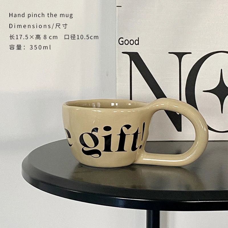 Mug de Café Hand-Pinched de Gran Capacidad - Estética High-Value