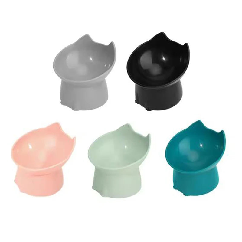 Plato Elevado para Gatos con Protección de Cuello - Diseño Orejas Antivuelco