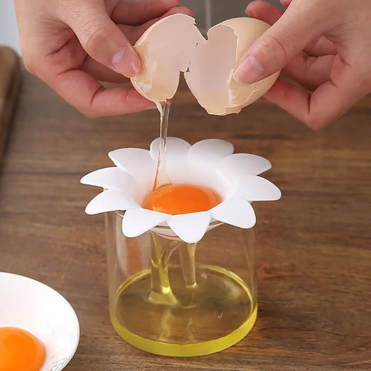 Separador de Claras y Yemas con Diseño de Flor - Herramienta de Repostería