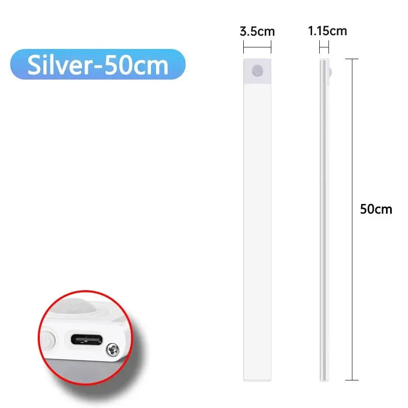 Lámpara LED para Gabinete con Sensor de Movimiento - Recargable USB-C