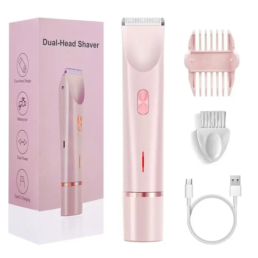 Depiladora Eléctrica 2 en 1 Recargable Mujer, Rasuradora Bikini y Fa