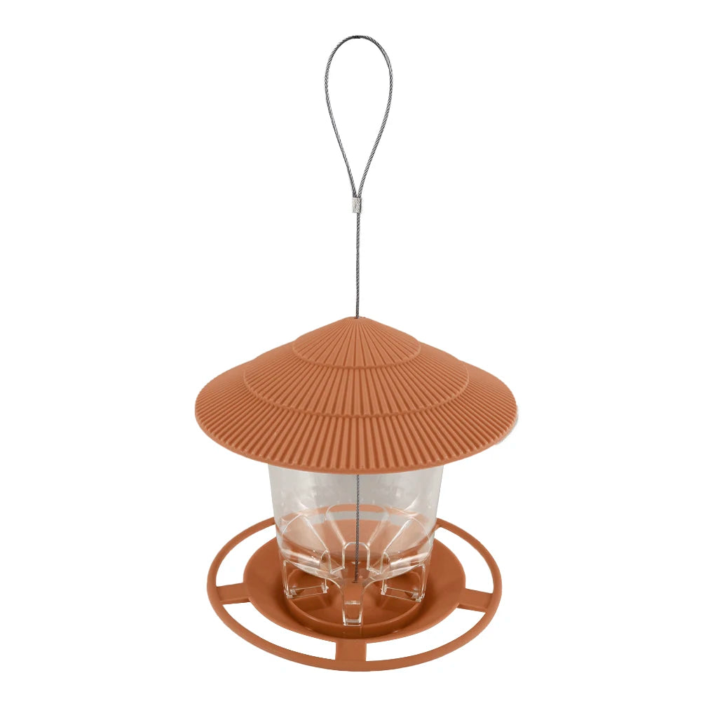 Alimentador de Aves Colgante con Techo Protector - Exterior Transparente