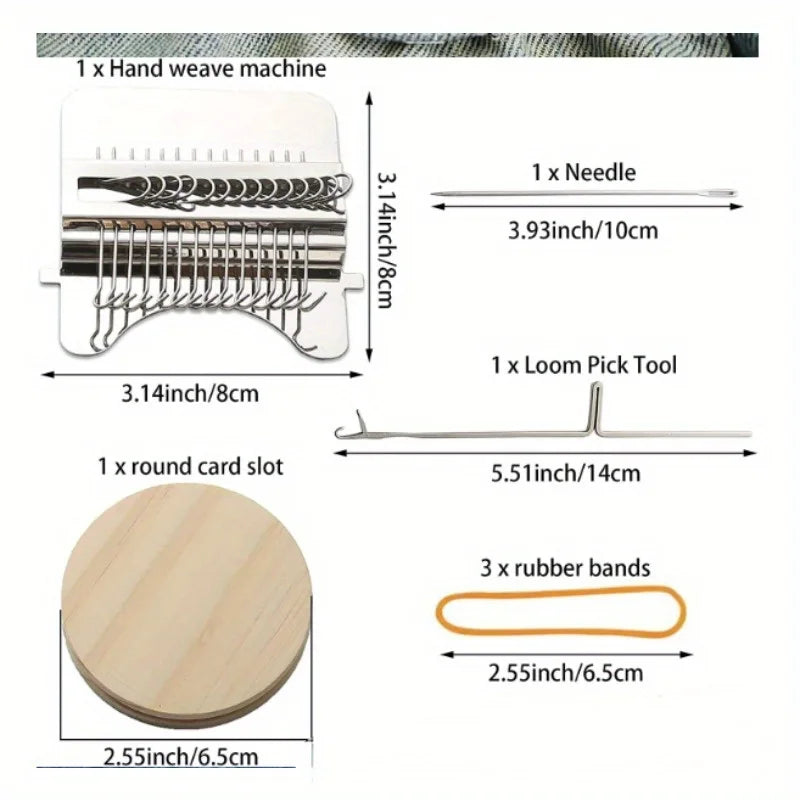 Heramienta de Costura y Tejido Creativo - Mini Loom Tool para Patching