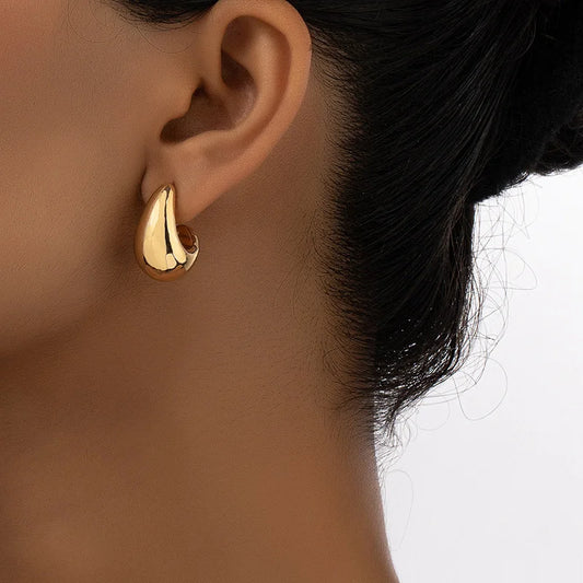 Aretes Colgantes Gruesos – Acero Inoxidable, Diseño Chunky
