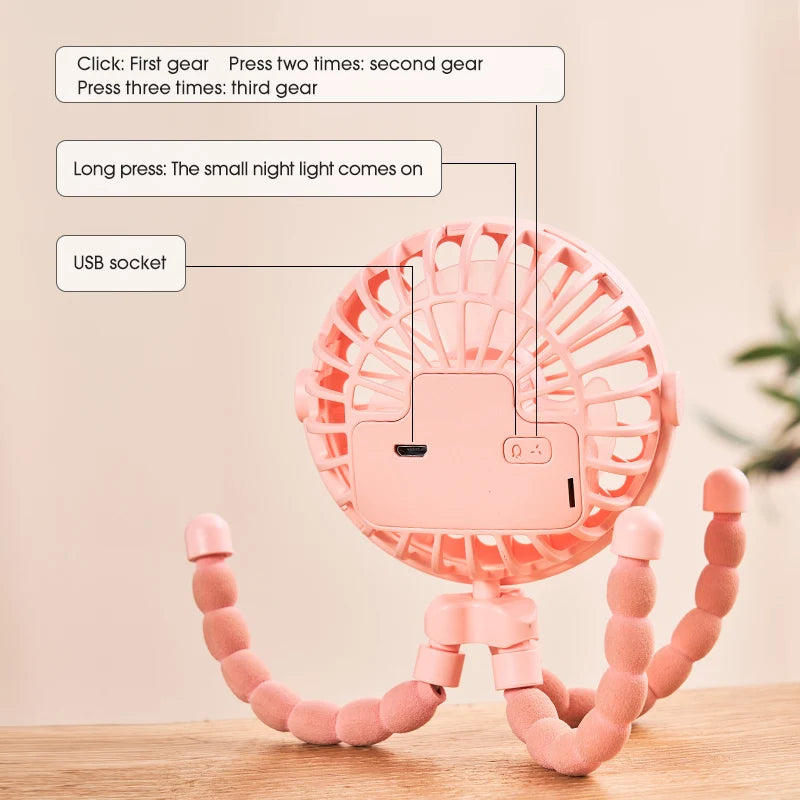 Ventilador Portátil USB Flexible Recargable