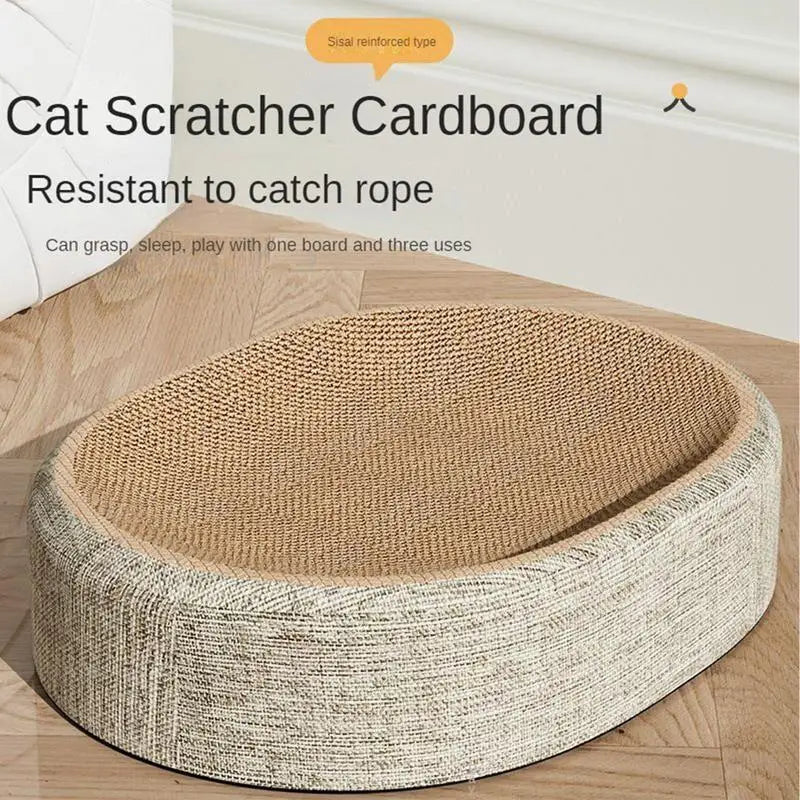 Rascador y Cama para Gato de Sisal 2 en 1 Antiestrés y Protector de Muebles