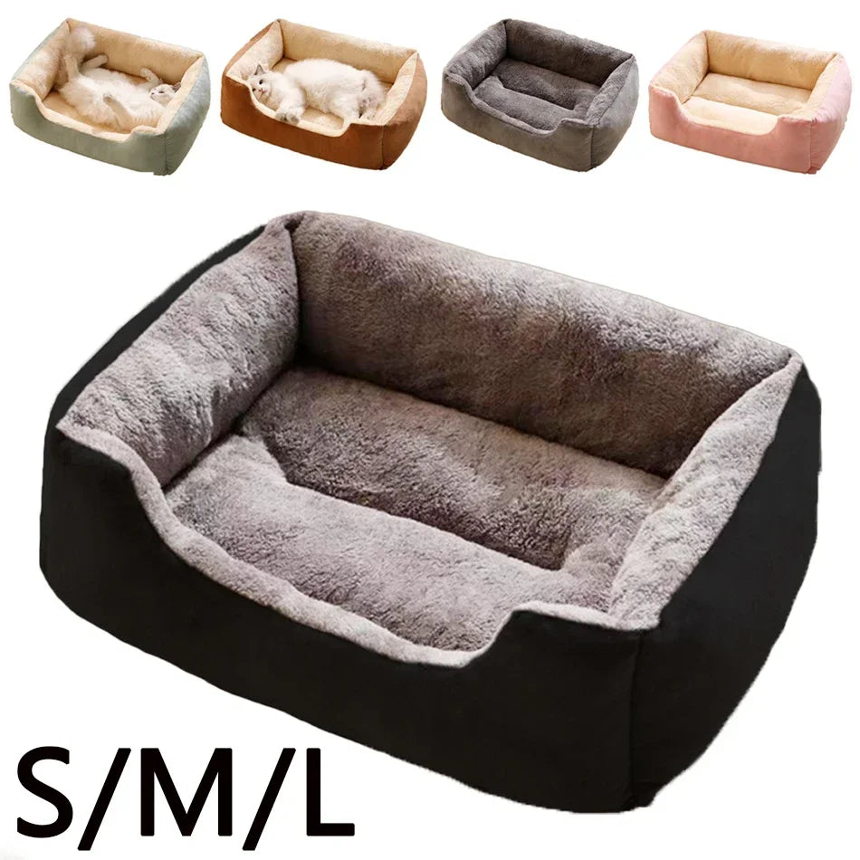 Cama Suave para Perros y Gatos con Bordes Elevados – Cama Acolchada para Mascotas