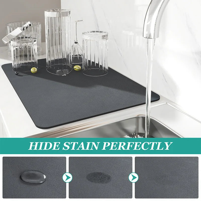 Alfombrilla de Secado Rápido para Baño y Cocina - Base de Goma Antideslizante