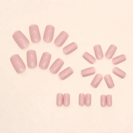 Uñas Press On Cortas Estilo Francés | Set de Uñas Artificiales Minimalistas 24 pcs