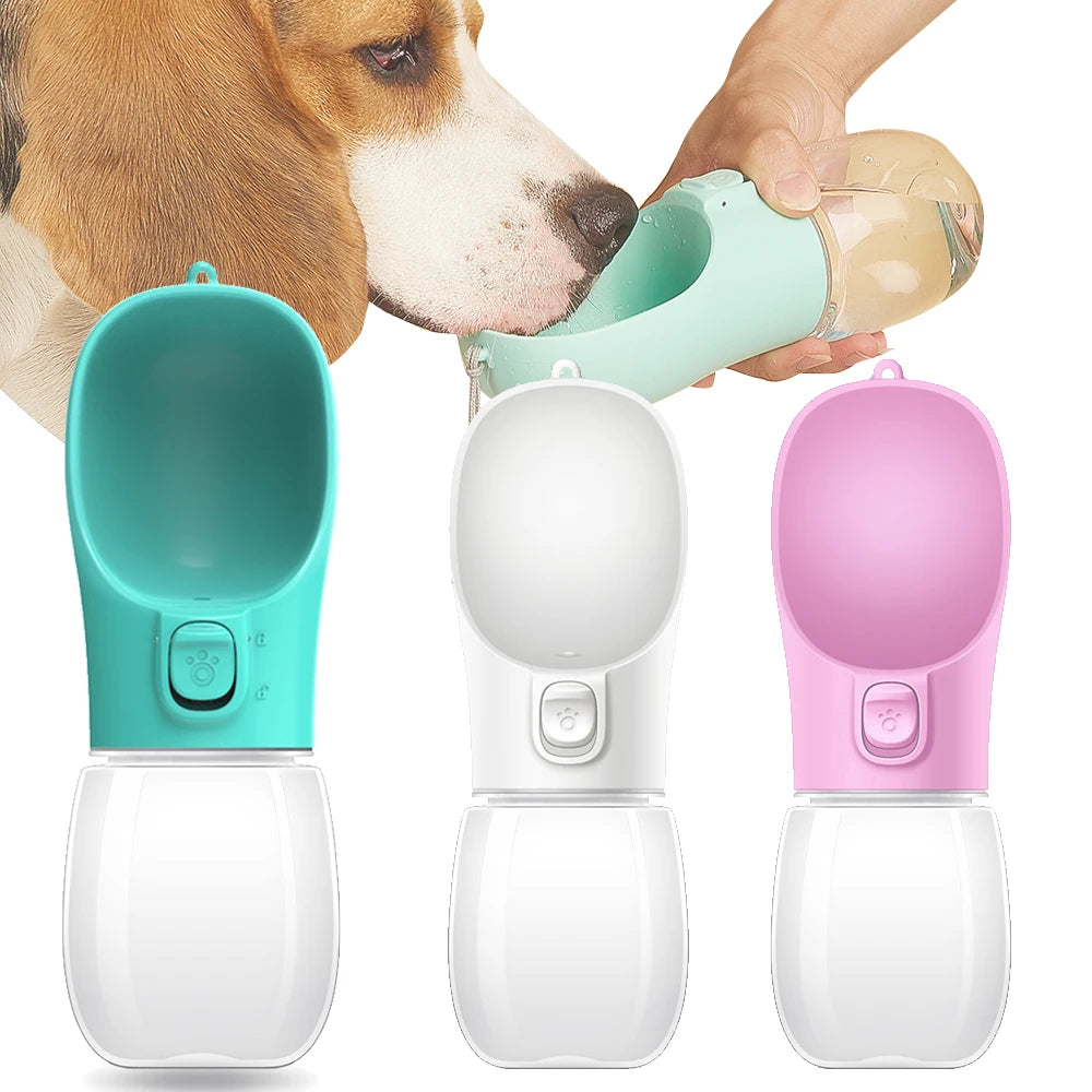 Botella de Agua Portátil para Mascotas con Bebedero