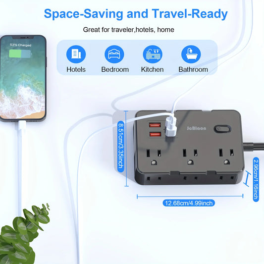 Extensión Multicontacto con USB y USB-C (Protección contra Sobretensión)