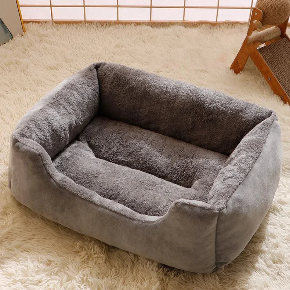 Cama Suave para Perros y Gatos con Bordes Elevados – Cama Acolchada para Mascotas