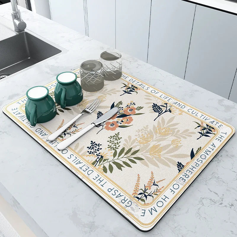 Alfombrilla de Secado Rápido para Baño y Cocina - Base de Goma Antideslizante