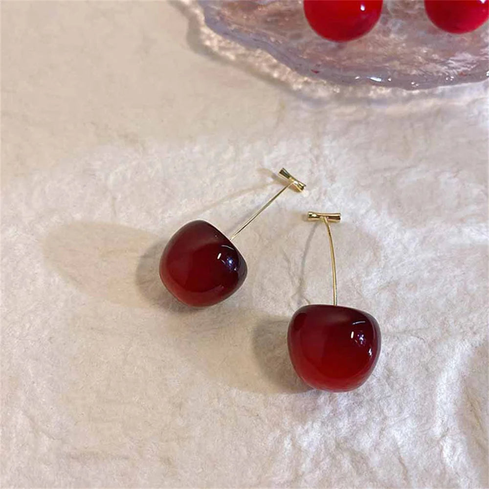 Aretes Cereza Acrílicos – Diseño Cute y Fashion, Accesorio Dulce y Original