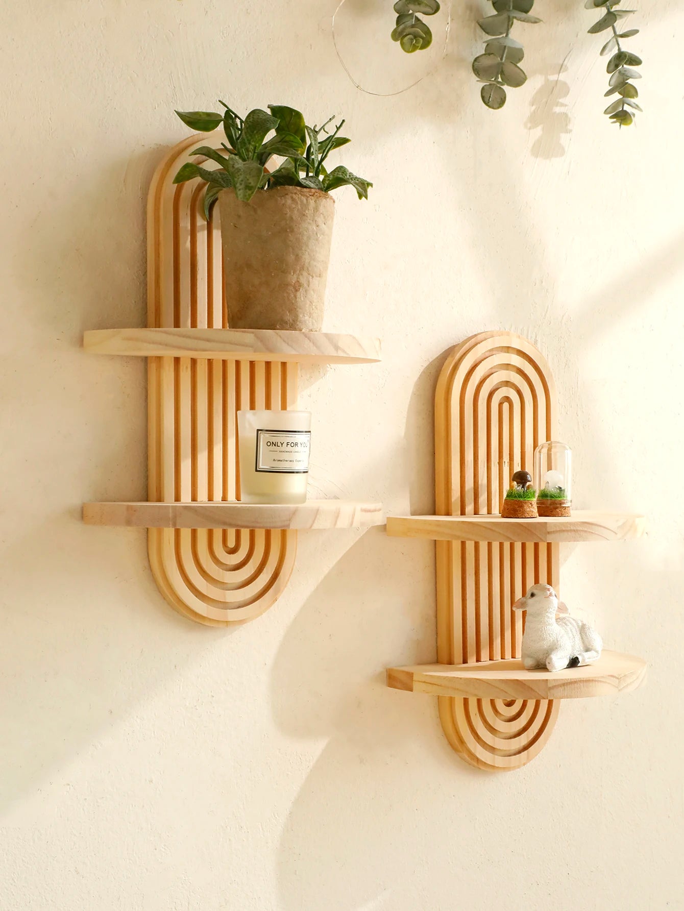 Estante de Pared de Madera Estilo Bohemio
