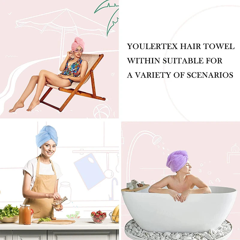 Toalla para Cabello Tipo Turbante Secado Rápido - Microfibra