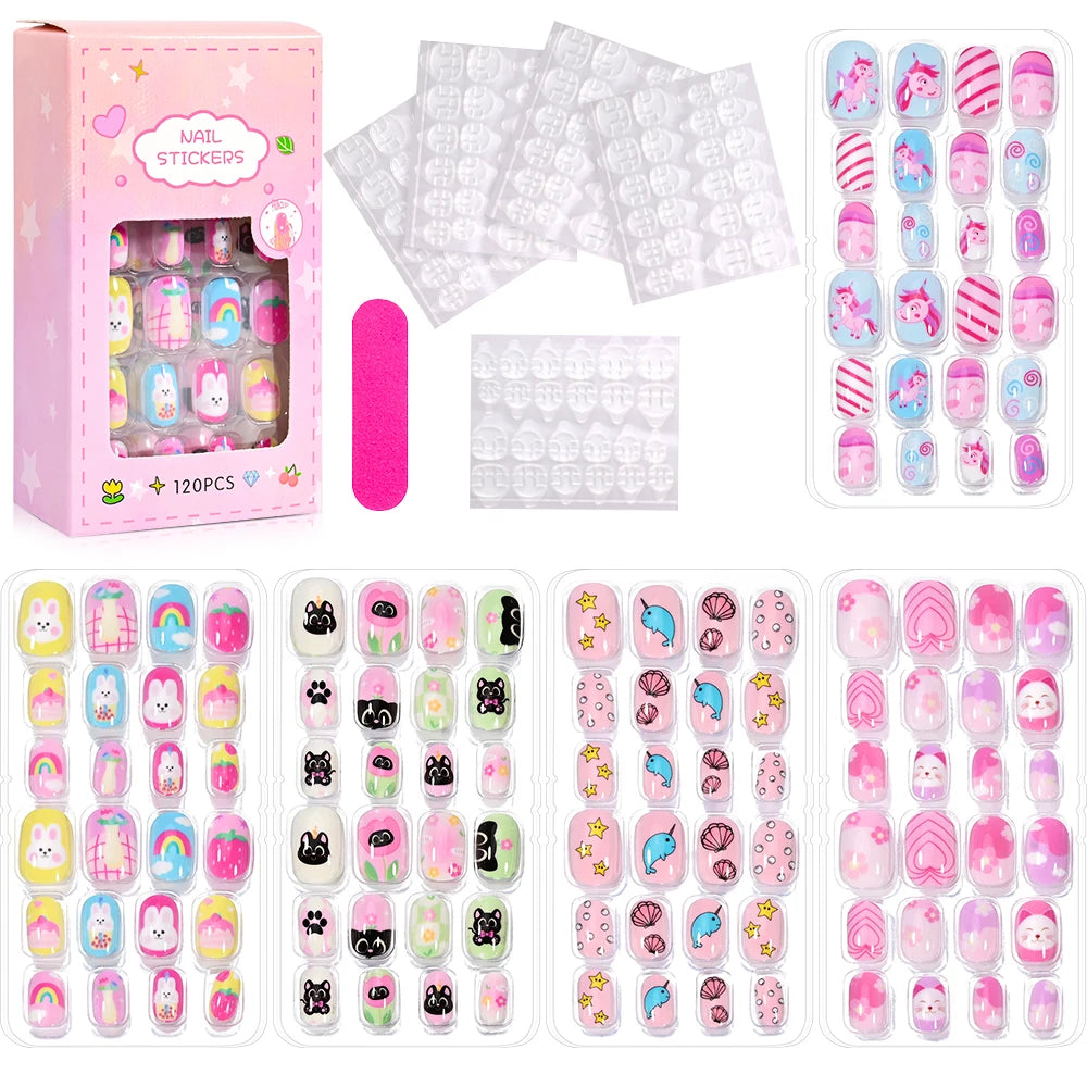 Set de Uñas Postizas Kawaii para Niñas