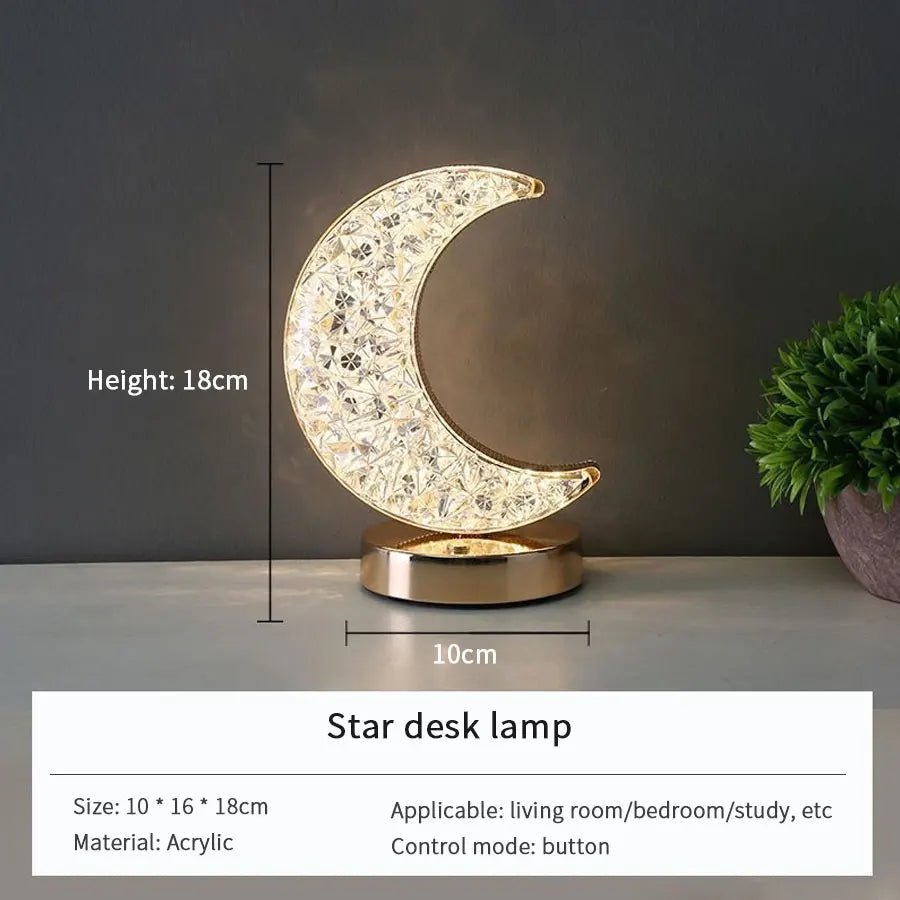 Lámpara LED Decorativa Luna y Estrella Recargable