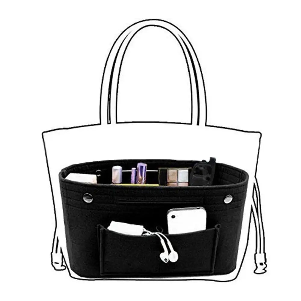 Bolsa Organizadora para Bolso con Bolsillos de Fieltro con Compartimentos