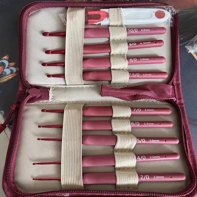 Set de Herramientas para Tejer con Mango Ergonómico - 10 Unidades
