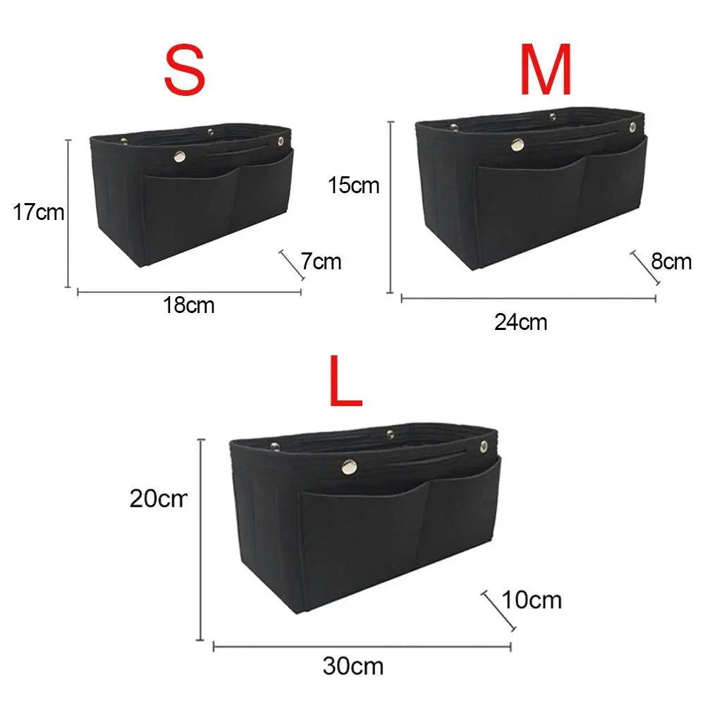 Bolsa Organizadora para Bolso con Bolsillos de Fieltro con Compartimentos