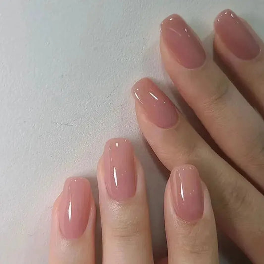 Uñas Press On Cortas Estilo Francés | Set de Uñas Artificiales Minimalistas 24 pcs
