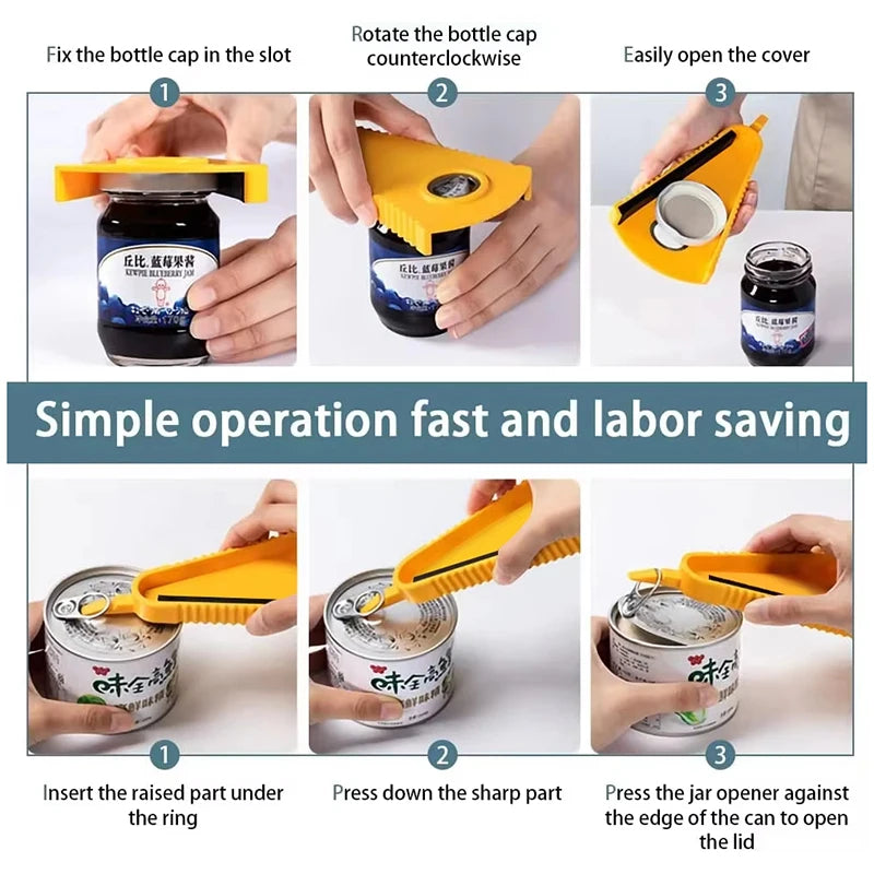 Abrelatas Manual Multiusos para Cocina - Abridor de Mermeladas y Bebidas
