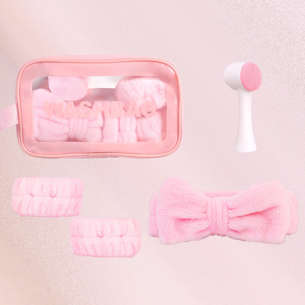 Kit de Cuidado Facial con Rodillo, Gua Sha, bandas para las manos y cara y Cepillo Limpiador | Set de Skincare para Mujer and ladies.