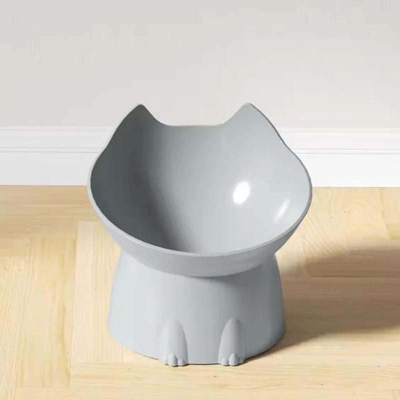 Plato Elevado para Gatos con Protección de Cuello - Diseño Orejas Antivuelco
