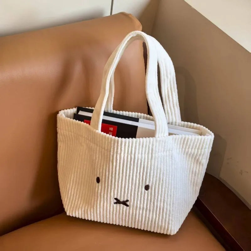 Bolso de Mano Miffy de Pana Bordado - Handbag Estilo Anime Kawaii