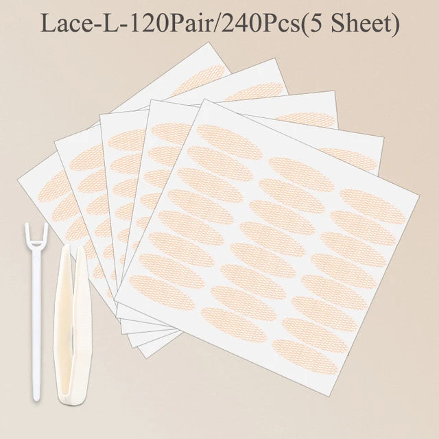 Adhesivos para Crear Doble Pliegue en Párpados – Acabado Natural, Efecto Ojos Más Grandes al Instante