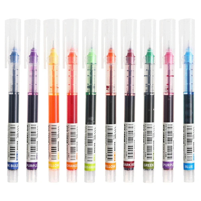Set de 10 Bolígrafos de Gel 0.5 mm | Plumas de Escritura Suave para Escuela y Oficina
