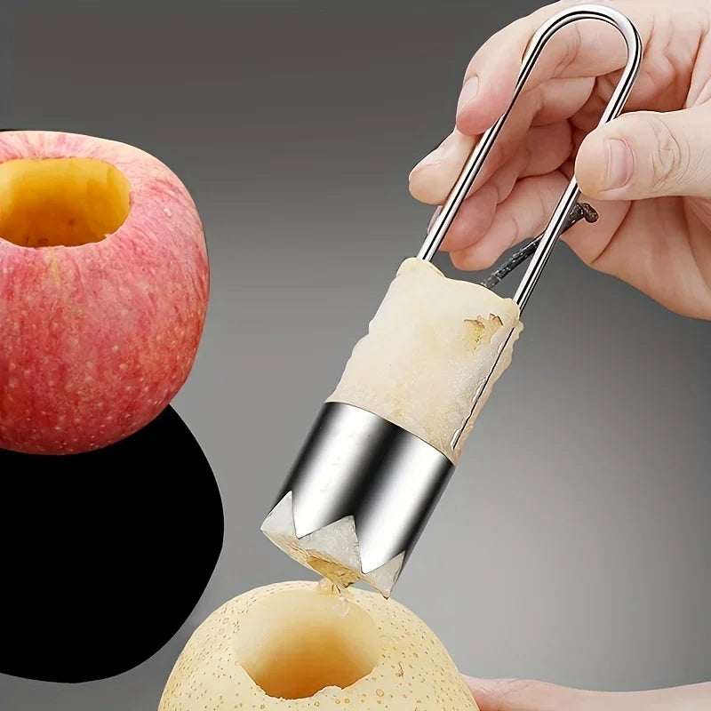 Extractor de Corazones de Acero Inoxidable - Removedor de Semillas Portátil