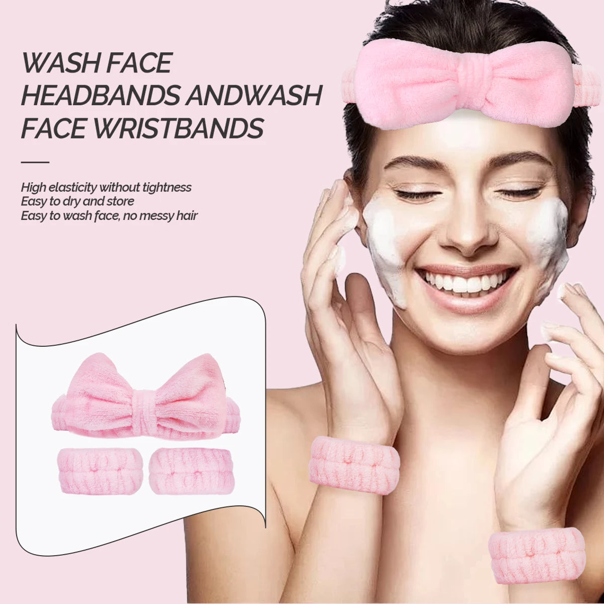 Kit de Cuidado Facial con Rodillo, Gua Sha, bandas para las manos y cara y Cepillo Limpiador | Set de Skincare para Mujer and ladies.