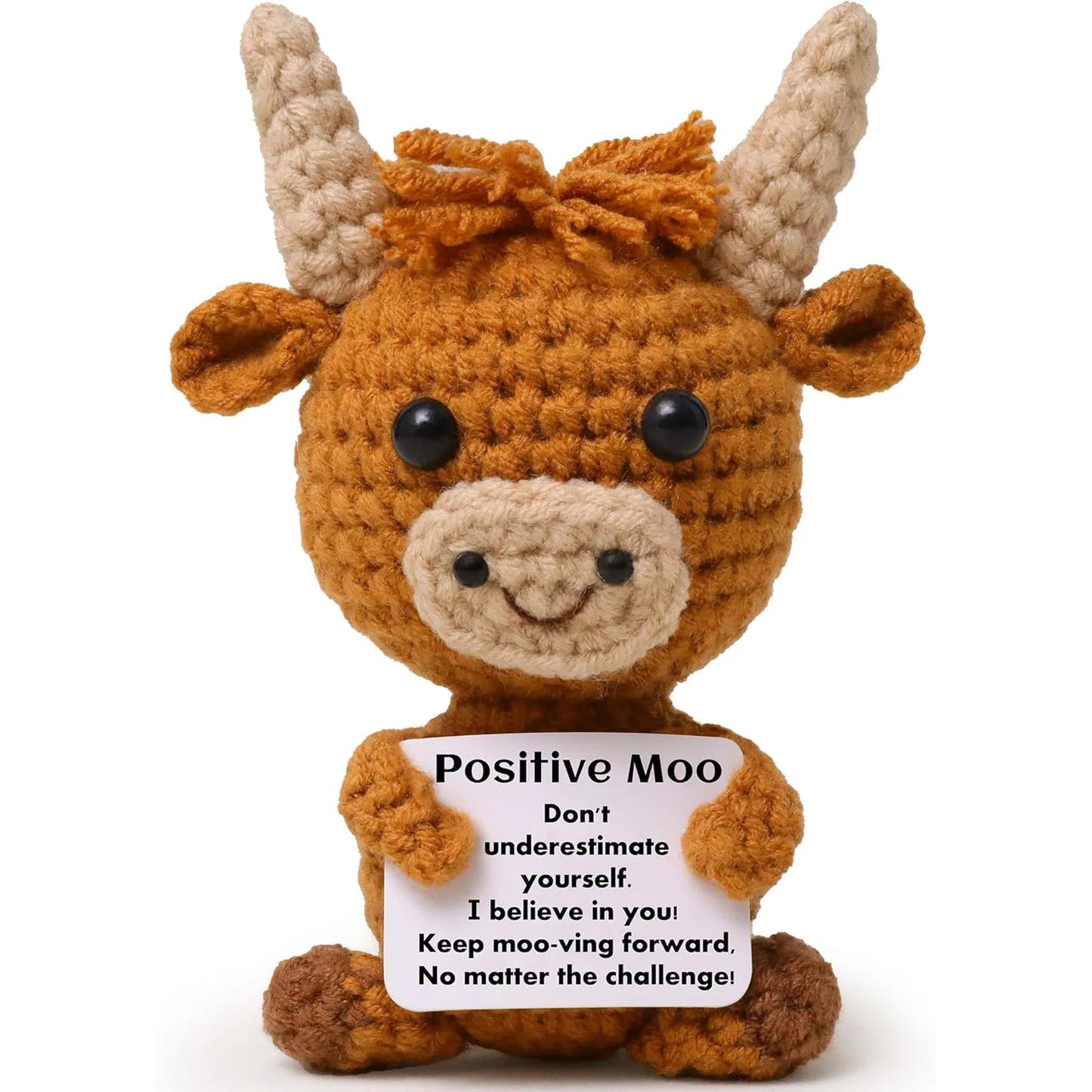 Adorno de Vaca Tejida a Mano - Regalo de Energía Positiva y Motivación