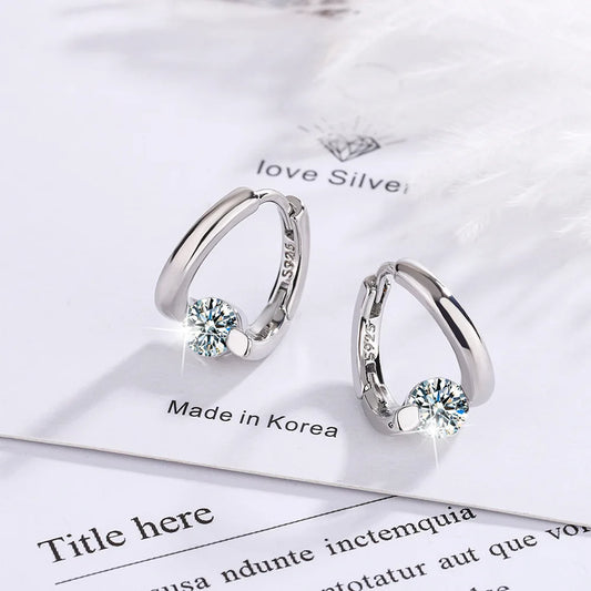 Aretes de Plata con Cristal – Diseño Elegante
