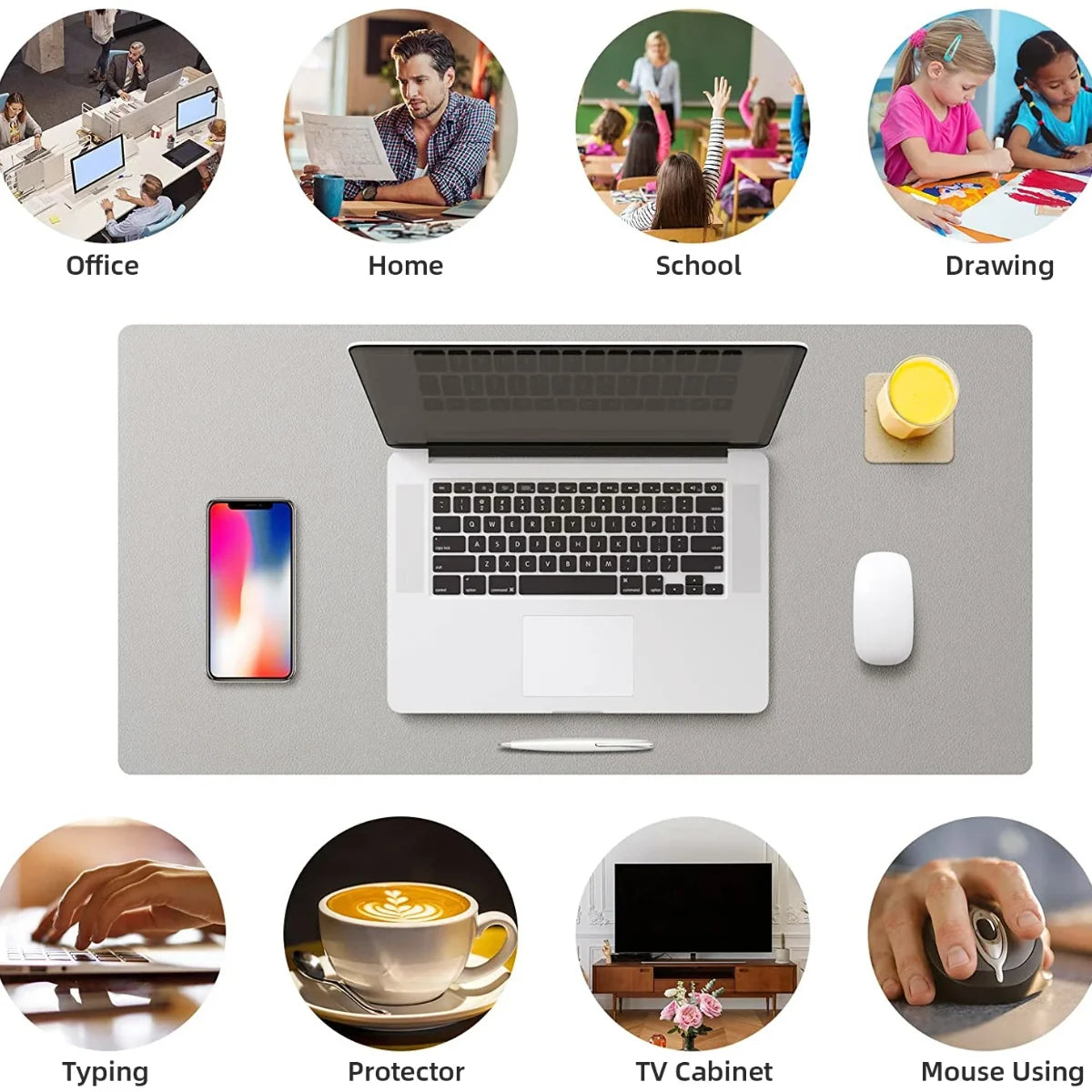 Protector de Escritorio para Laptop y mouse 60x30 cm – Tapete Impermeable Antideslizante