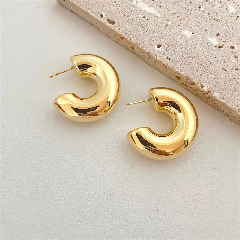 Aretes Colgantes Gruesos – Acero Inoxidable, Diseño Chunky