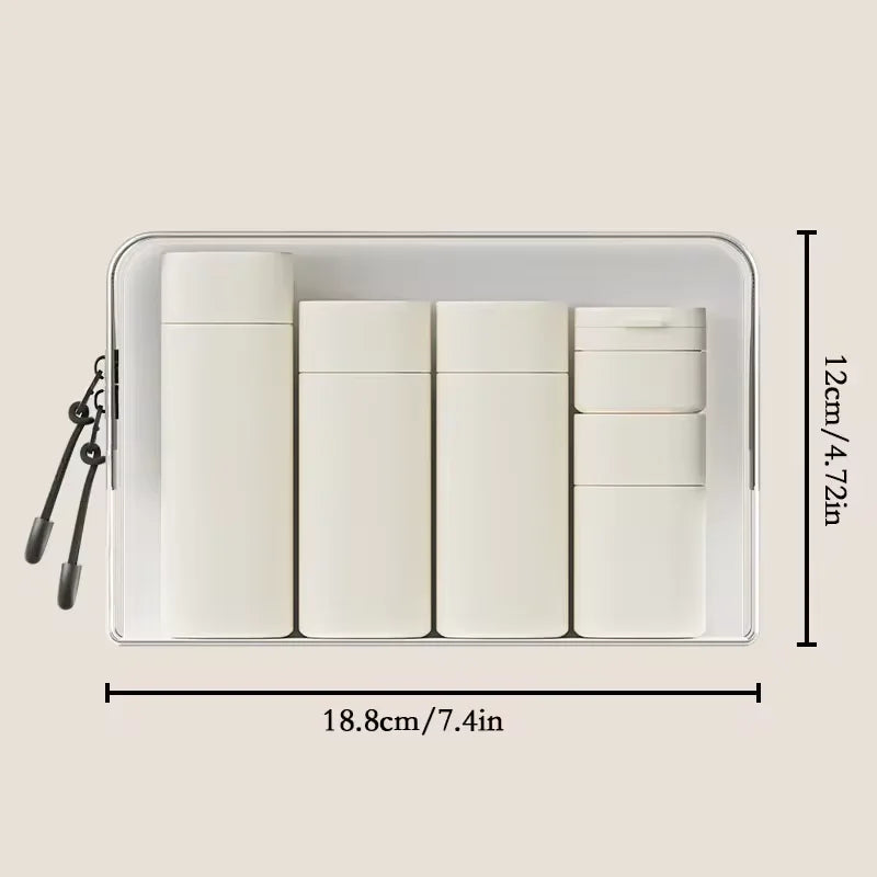 Set de Envases para Viaje 5 Piezas Botellas Reutilizables Porta Cosméticos Recargables Kit de Viaje loción, limpiador, shampoo