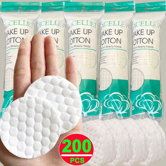 Cotton Pads Desmaquillantes 200pcs | Discos de Algodón para Remover Maquillaje