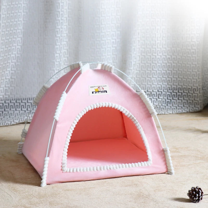 Casa Cueva para Gatos y Perros Pequeños – Cama para Mascotas Plegable y Portátil