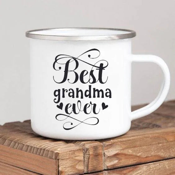 Regalo para la Mejor Abuela del Mundo - Taza de Peltre Blanca 8cm