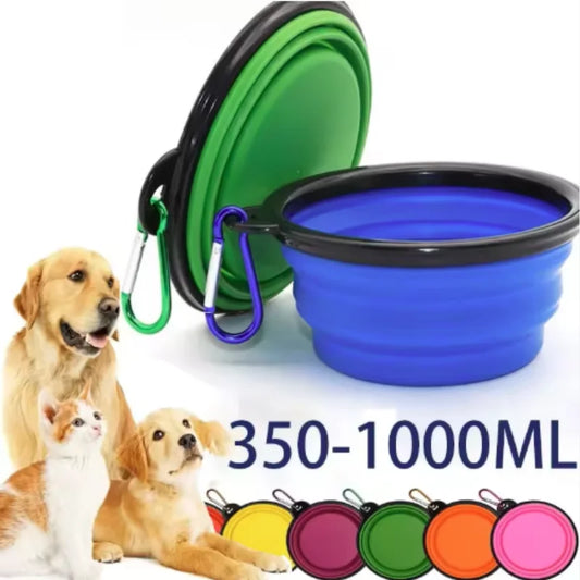 Tazón Plegable para Mascotas con Mosquetón